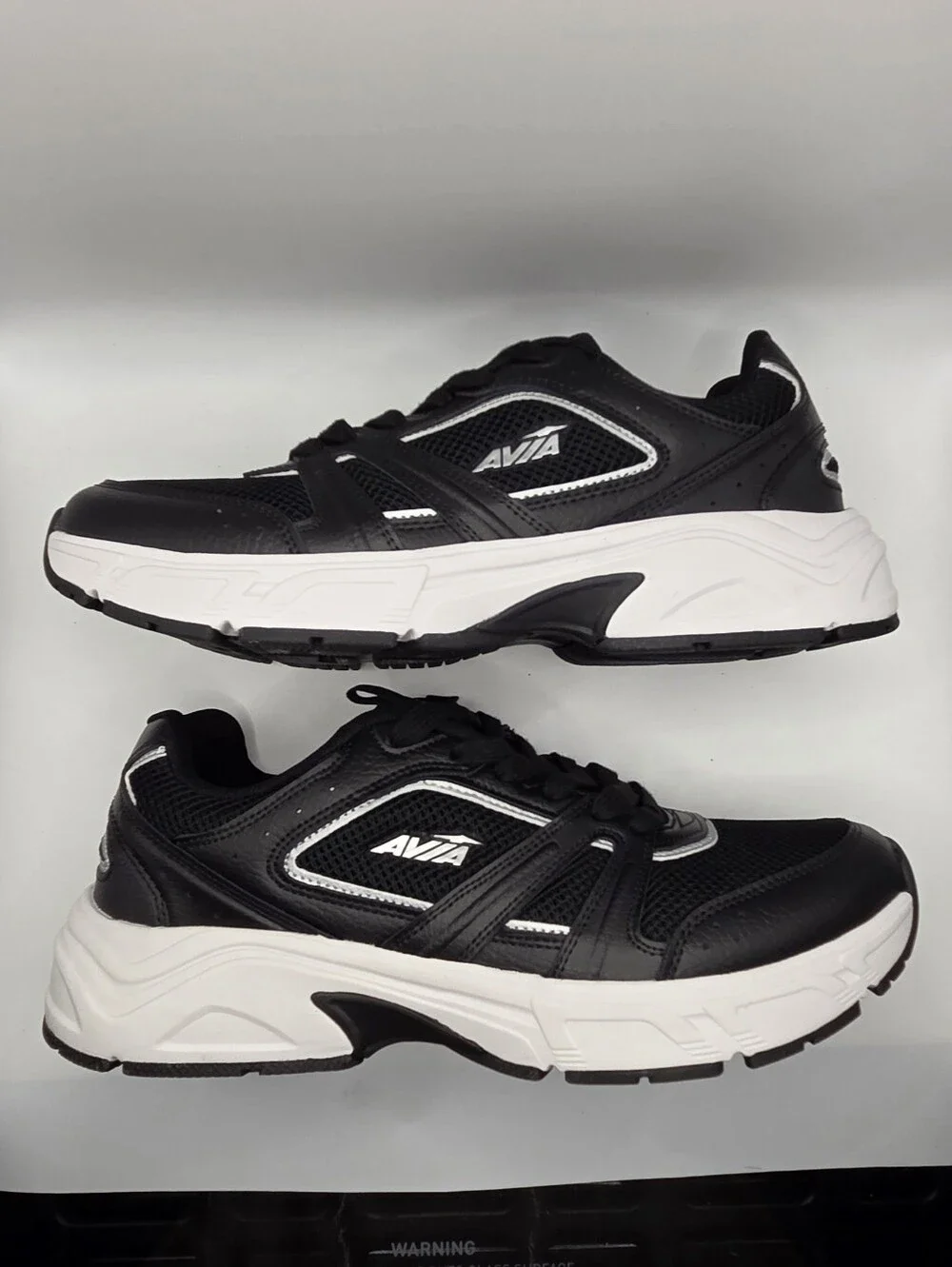 AVIA Avi-Rex Black Athletic Sneakers with White Sole